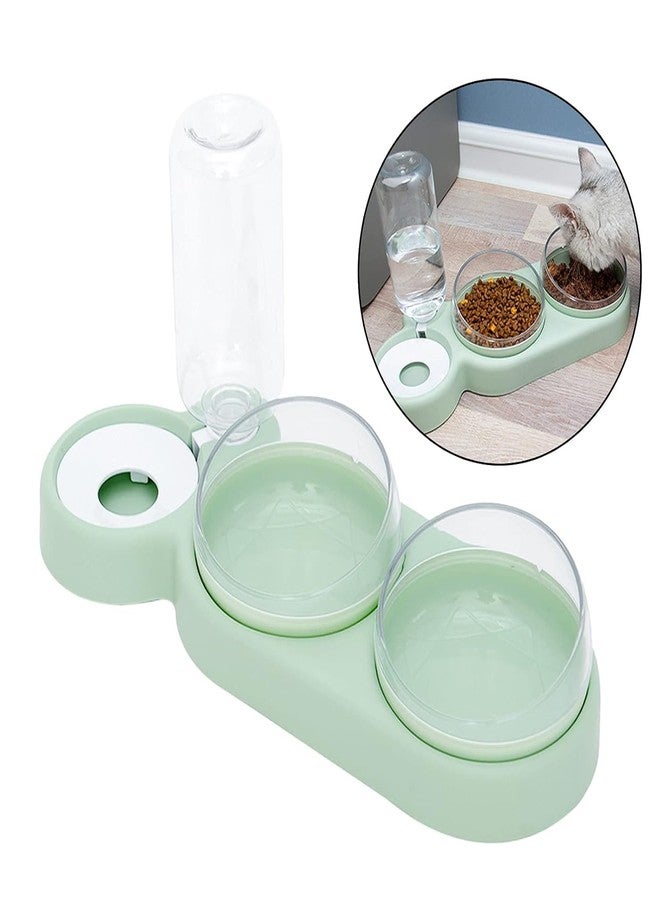 ECAPT 3 in 1 Cat Food & Water Dispenser Bowls & 500ml Bottle - Double Pet Drinker Food Bowl Plastic - Automatic Water Bottle Feeders - Image 5